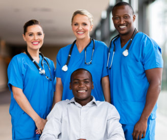 nurses gathering around patient
